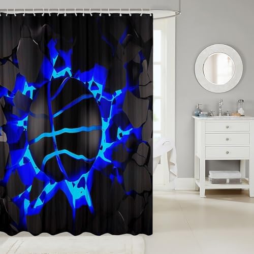 jejeloiu Basketball Gaming Sports Shower Curtain 72"x84" Bathroom for Kids
