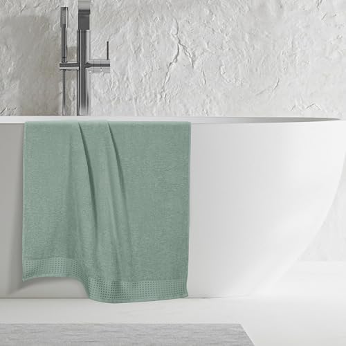 GLAMBURG 100% Cotton Oversized 2 Pack Bath Sheets 35x70, Ultra Soft Highly Absorbant Compact Quickdry & Lightweight Large Bath Sheet Set, Ideal for Gym Travel Camp Pool - Jade