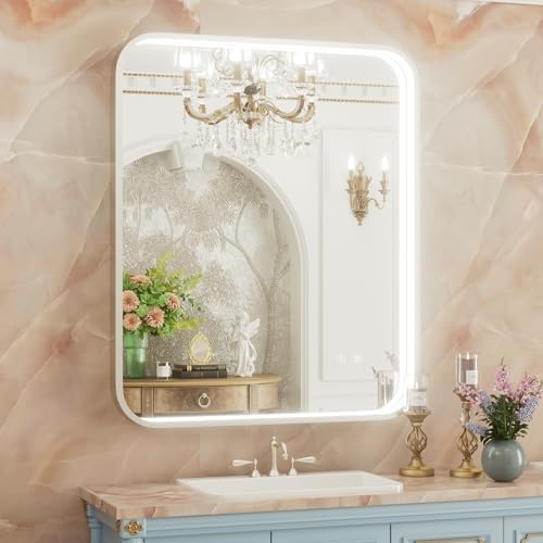 30"x36" Silver LED Bathroom Mirror with Lights,3000K/4500K/6000K