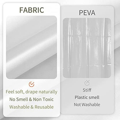 ALYVIA SPRING 72x80 Long Waterproof Fabric Shower Curtain or Liner White