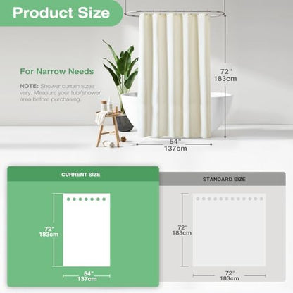 Dynamene Stall Waffle Shower Curtain 256 GSM Heavy Fabric 54x72 Cream/Ivory