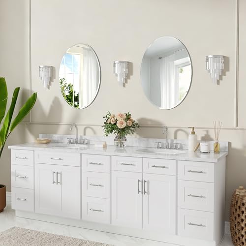 28x20 Inch Bathroom Mirrors for Over Sink, Frameless Mirrors for Wall