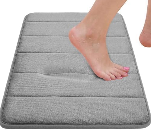 Bathroom Mats Memory Foam Bath Rug Set 3 Piece Non-Slip Bath Mats, Absorbent Shaggy Rugs, Machine Wash, Perfect Plush Bathroom Rugs, BathCarpets Set,Bath Mats for Bathroo Home Decor Accessories