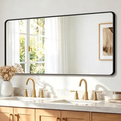 FICTOR Bathroom Mirror for Over Sink, 30"x60" Vanity Mirror for Wall, Black
