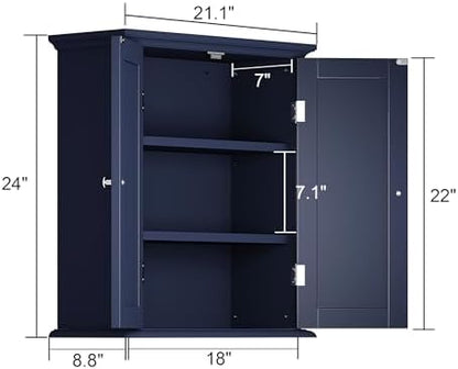 ChooChoo Bathroom Wall Cabinet with 2 Doors, Over The Toilet