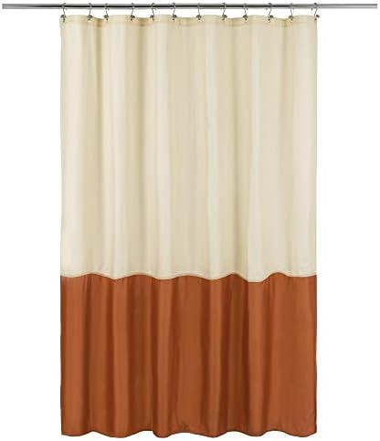 ALYVIA SPRING Waterproof Fabric Shower Curtain or Liner Cream/Orange, 72x72