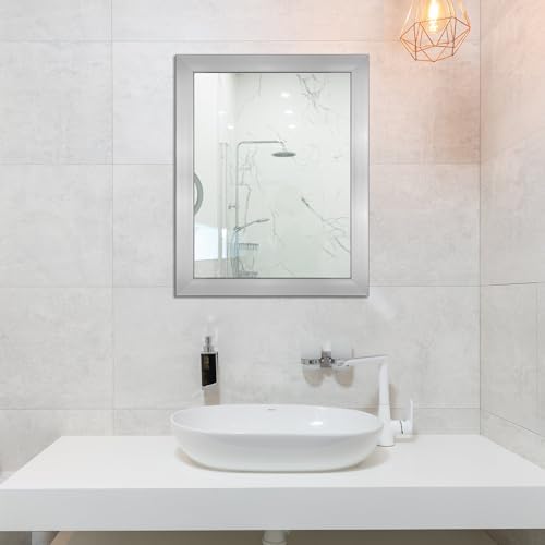 Ruomeng Wall Mirror Rectangle Decorative Mirror 12x16 Inch, Nickel