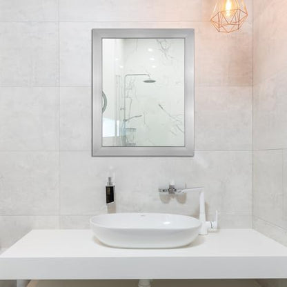 Ruomeng Wall Mirror Rectangle Decorative Mirror 12x16 Inch, Nickel