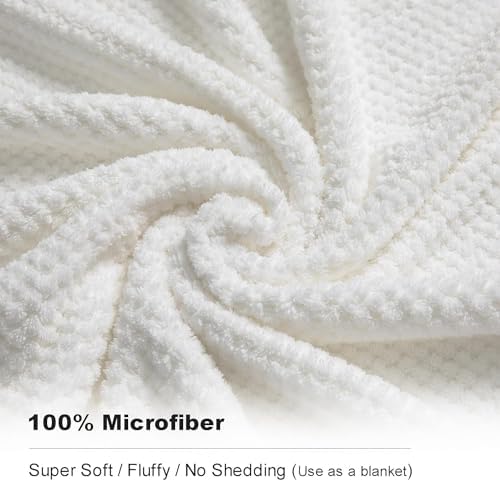 Smuge Bath Towel Set, 4-Piece 35x70 Inches, Extra Large Microfiber Bath Towels, Quick Dry, Lightweight, Soft, Highly Absorbent, White