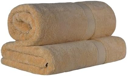SUPERIOR Egyptian Cotton Pile Heavyweight Bath Sheet, 2 Piece Set, Toast