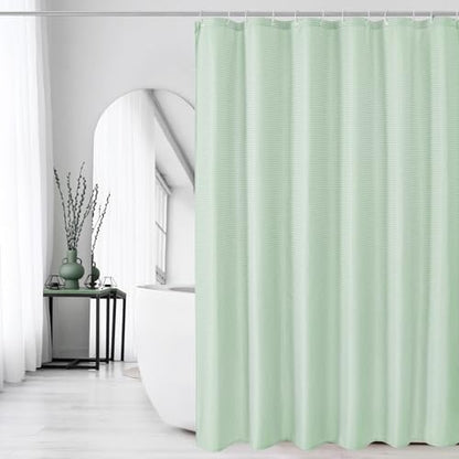 Gibelle Extra Long Mint Green Fabric Shower Curtain, 72 x 84