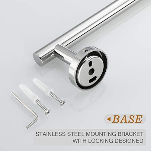 USHOWER 4PCS Polished Chrome Bathroom Accessories Set,18-Inch Towel Bar Set