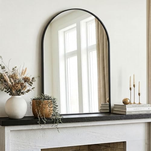 AMOISE Arched Bathroom Mirror for wall, 2Pack 36"x24" Vanity Mirror, Black