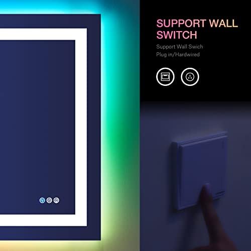 LOAAO 40"X30" RGB LED Bathroom Mirror with Lights, UL Listed