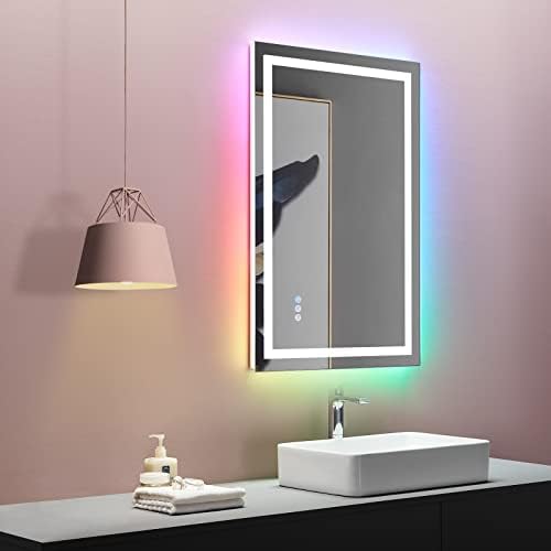 LOAAO 28"X36" RGB LED Bathroom Mirror with Lights