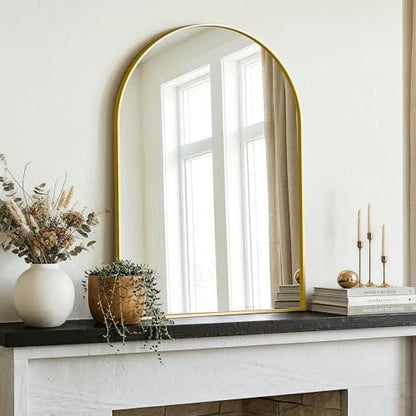 AMOISE Arched Bathroom Mirror for wall, 2 Pack 36"x24" Vanity Mirror, Gold