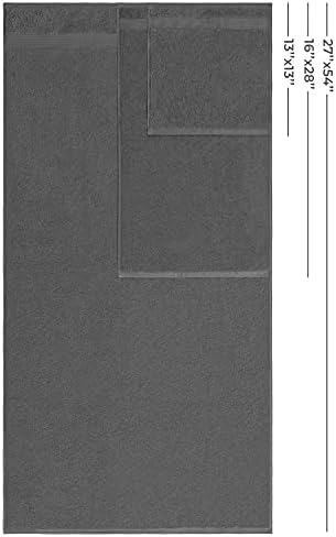 Hotel & Spa Quality Super Absorbent & Soft, Cotton, 6 Piece Turkish Towel Set for Kitchen & Decorative Bathroom Sets Includes 2 Bath Towels 2 Hand Towels 2 Washcloths, Charcoal Grey