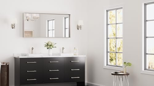 Keonjinn 48x24 Inch Nickel Bathroom Mirror for Over Sink, Rectangular