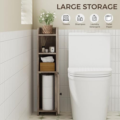 Homhedy Small Bathroom Storage Cabinet, Narrow Toilet Paper Cabinet