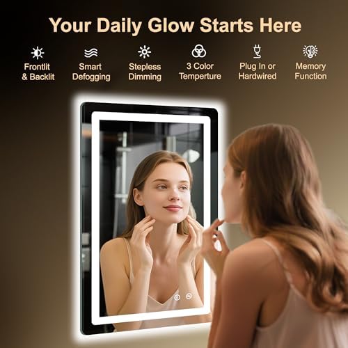 LED Bathroom Mirror, 20"x30" Bathroom Vanity Mirror with Lights
