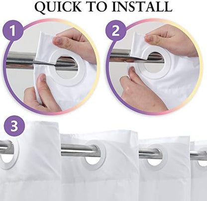 River Dream Extra Long No Hook Shower Curtain TPU Lining, White, 71x86