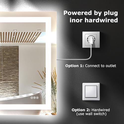 Hivone 40"X30" LED Bathroom Mirror with Lights, UL Listed