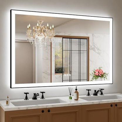 Amorho 55"x36" LED Bathroom Mirror, Frontlit&Backlit, Controlled Separately