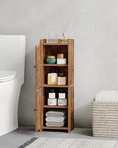 Hzuaneri Bathroom Storage Cabinet, Small Corner Floor Cabinet with 2 Doors