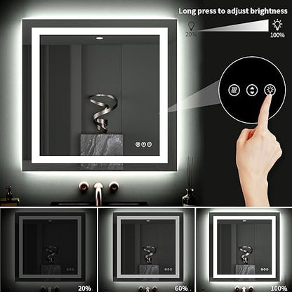 LOAAO 40"X38" LED Bathroom Mirror with Lights, UL Listed