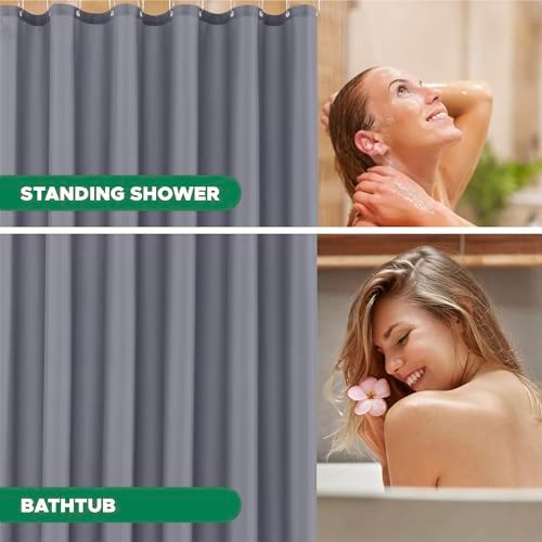 Fabric Shower Curtain Liner 72x72 Inch-Dark Grey Standard Shower Liners