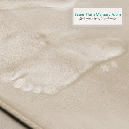 Clara Clark Bathroom Rugs, Velvet Memory Foam Bath Mat, Non-Slip Bath Rugs, Machine Wash, Dries Quickly, Ultra Soft Plush Bath Mats for Bathroom,