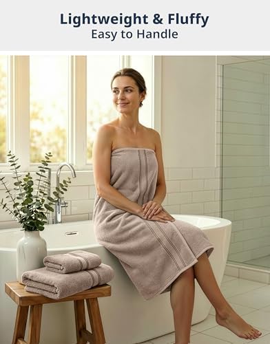 LANE LINEN Towel Set Soft Absorbent Quick Dry 100% Cotton - Platinum