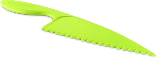 San Jamar Lettuce Knife Plastic Knife with Serrated Edge for Kitchens and Restaurants, Nylon, 0.5 X 4.25 X 15.5 Inches, Green (Pack of 3)