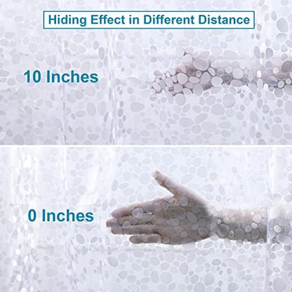 NTBAY EVA Shower Curtain Liner, 72 x 72, 6 Gauge, Semi Clear Pebbles