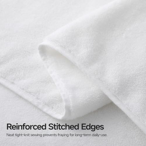 REDKISS 4 Pack Large Bath Towels Set, 100% Cotton, 31x63 in, Heavyweight 760G, Highly Absorbent & Quick Dry, Super Soft Luxury Towels for Bathroom,Hotel Collection - White