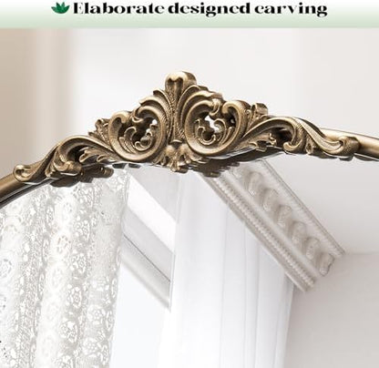 Vintage Gold Mirror, 24"x36" Antique Gold Bathroom Arched Mirrors