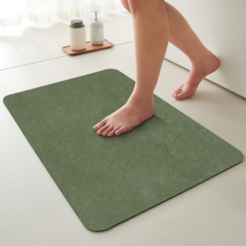 TYUU Thin Bath Mat, Bathroom Rugs Non Slip Washable, 24x48 Sage Green