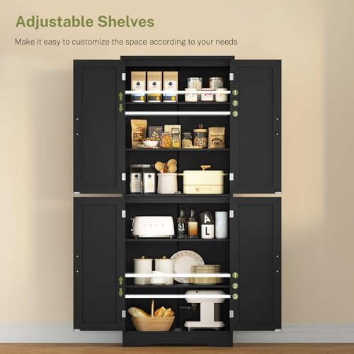 TEENFON Storage Cabinet with Doors & Adjustable Shelf
