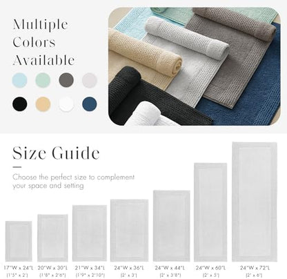 Madison Park Splendor Reversible 100% Cotton Bath Rug, 20 x 30, Grey