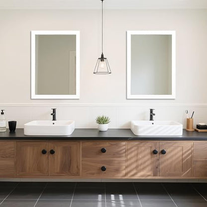 Bathroom Mirror for Over Sink 36x24 Inch Rectangular Wall Mirror, White