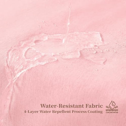 BTTN 72x78 Boho Scalloped Linen Textured Cloth Shower Curtain Set, Pink