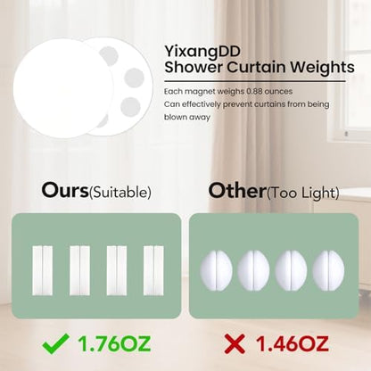 YixangDD 8 Pack Shower Curtain Weights, Silicone Covered Curtain Magnets