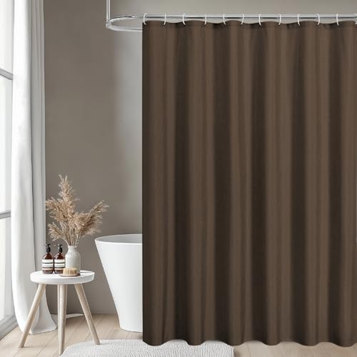 Waterproof Fabric Shower Curtain,No Liner Needed,72x72,Brown