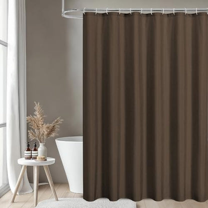 Waterproof Fabric Shower Curtain,No Liner Needed,72x72,Brown