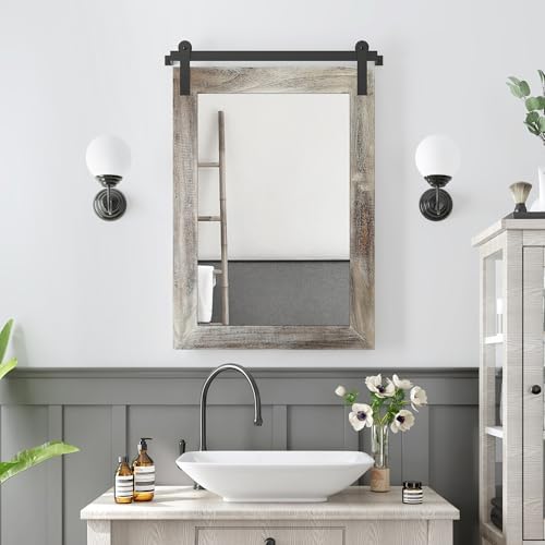 COGOOD Farmhouse Bathroom Mirrors for Over Sink - 30 x 22 Yellow White