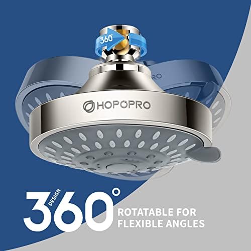 High Pressure Shower Head, HOPOPRO 5-Mode Fixed Showerhead, NBC Recommended
