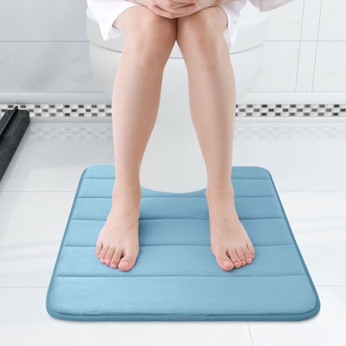 Buganda Memory Foam U-Shaped Toilet Rugs 24 x 24, Absorbent Bathroom mat