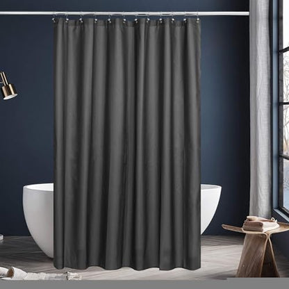 N&Y HOME Fabric Shower Curtain or Liner Extra Long 72 x 84, Graphite Gray