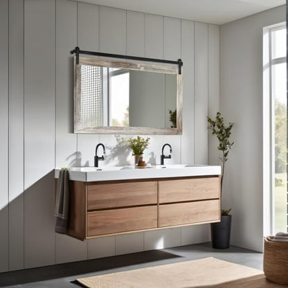 COGOOD Farmhouse Bathroom Mirrors for Over Sink - 26 x 41 Yellow White