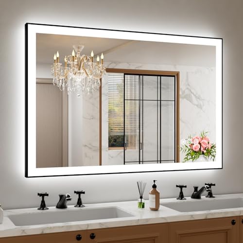 Amorho 48"x32" LED Bathroom Mirror, Frontlit&Backlit, Controlled Separately